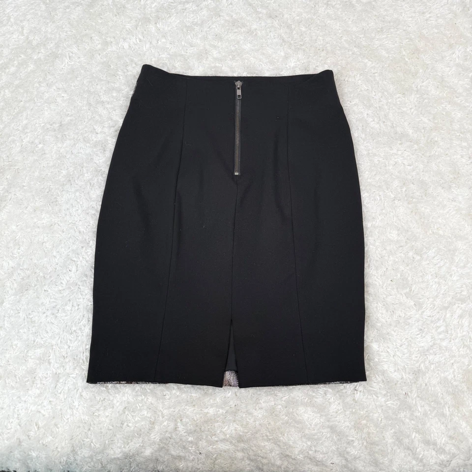 Falda lápiz para mujer Catherine Malandrino 6 estampado metálico 100 % cuero de cordero Foto 2 de 4