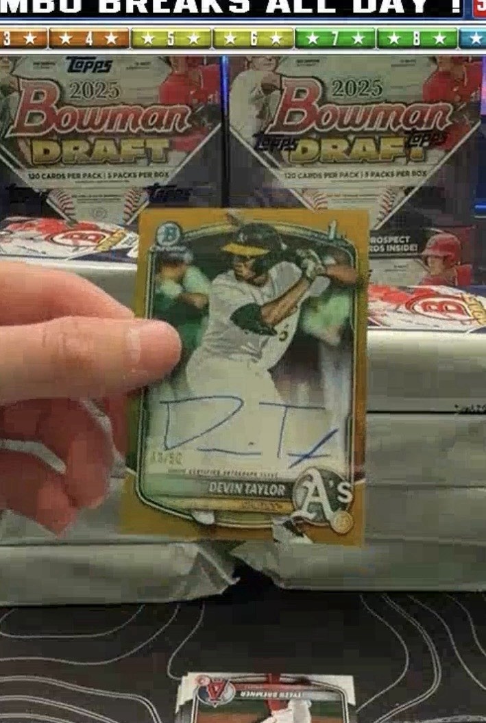 2025 Bowman Draft 1st Chrome Prospect Auto TRUE Gold Devin Taylor /50 #CPA-DT