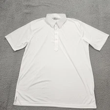 Collars & Co Polo Shirt Men Large Relaxed White Dress Collar Office Work *Spots*