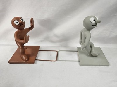 Vintage Morph & Chas Buchstützen Tony Hart Figur Buchstützen 6'' Aardman Animationen