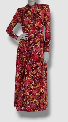 Rachel Rachel Roy Women's Red Floral Halter Long Sleeve Harland Dress Size L