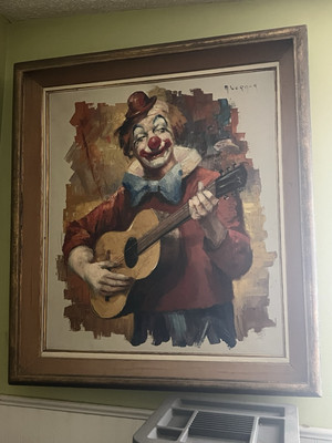 Vintage M Werner Clown Painting