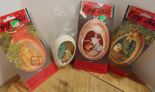 Wang's Diorama Egg Christmas Kits LOT OF 4 - Bird, Bear, Presents, Snowman/Tree