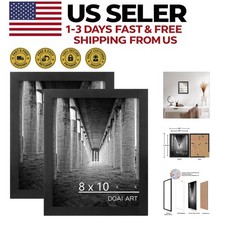 8x10 Picture Frame 2PCS Black Photo Frames Wall Mount or Tabletop Display