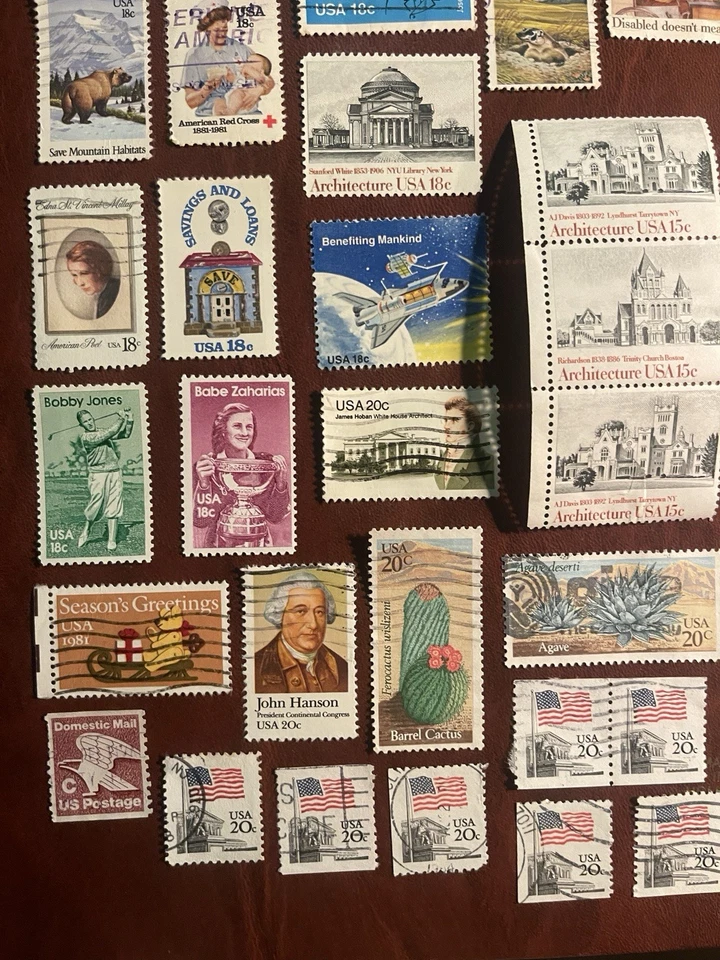U.S. Various 1981 YEAR, 34 Stamps, 1 Block Of 3 & 1 Block Of 2, See Photos - Image 4 of 4
