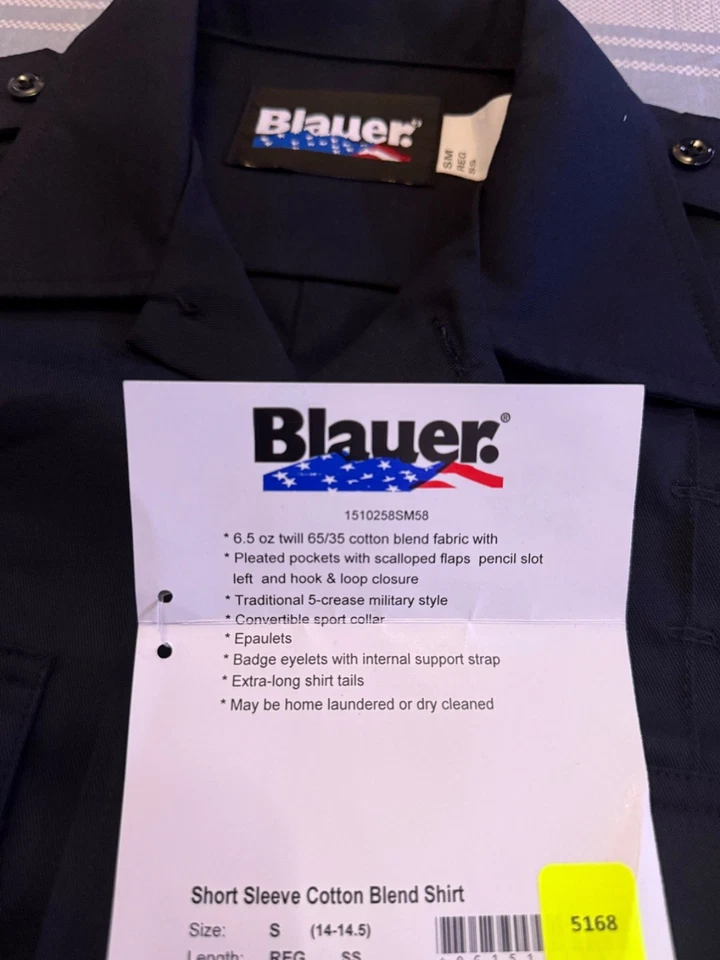 Camisa Azul Manga Corta Mezcla Algodón | 8713X | Azul Marino Oscuro Foto 3 de 4