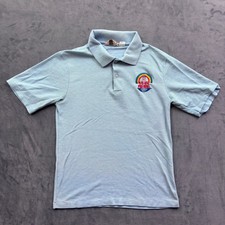Vintage 1987 NFL Pro Bowl Hawaii Polo Shirt Logo 7 Blue Mens M Made in USA 80s
