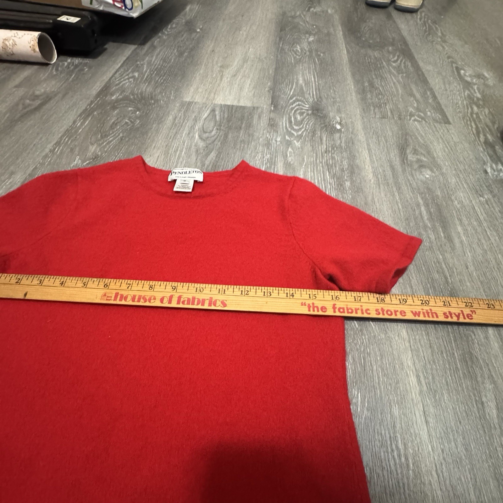 Pendleton Size Medium Red Short Sleeve Merino & C… - image 4