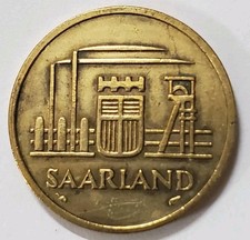 1954 SAAR SAARLAND 50 FRANKEN Coin