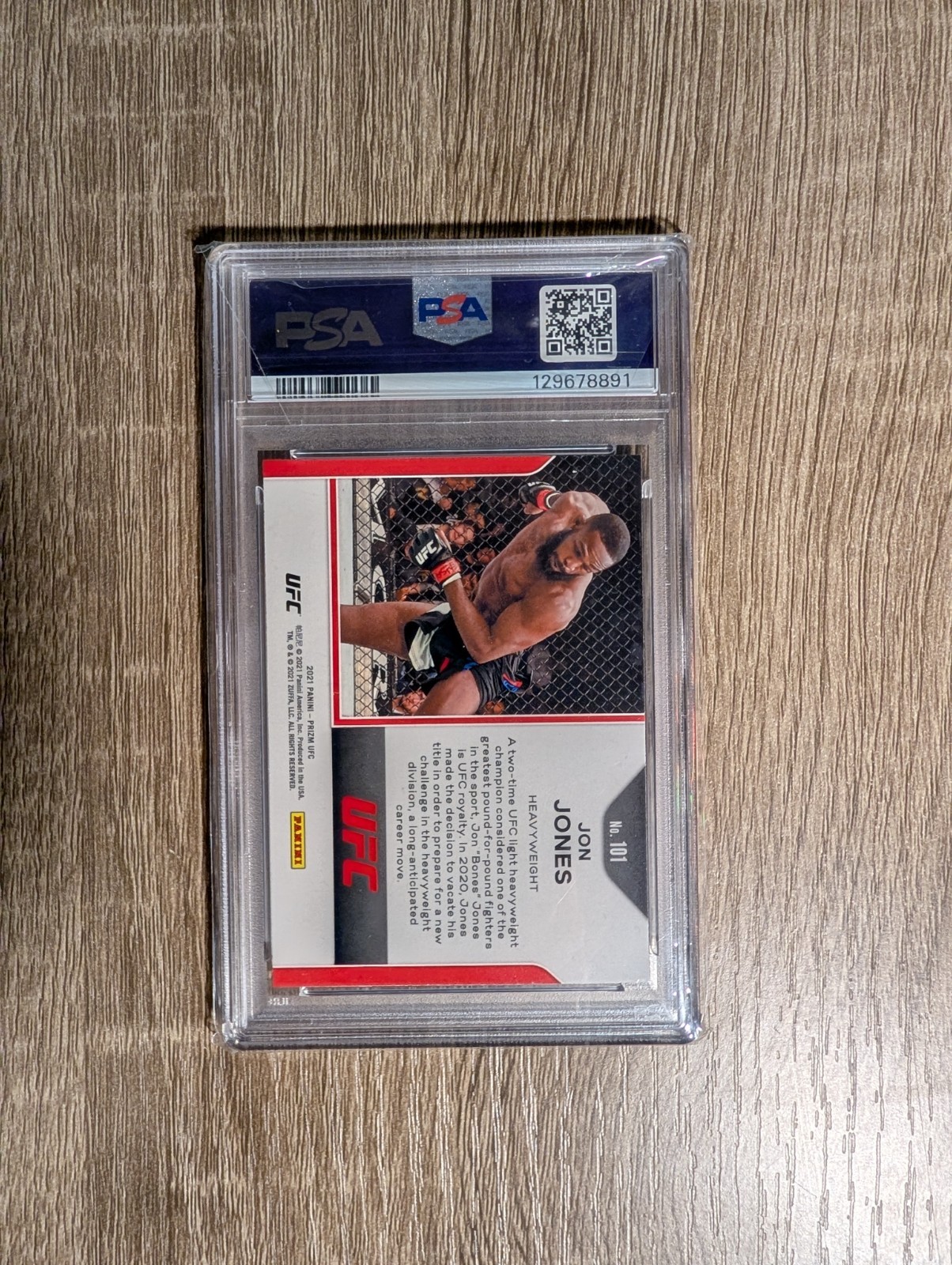 Jon Jones PSA 10 - 2021 Panini Prizm UFC - Silver Prizm view 3