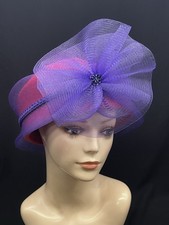 Red Hat Society 100 Wool Red/Purple Large Bow Sequins Church Wedding Tea Party