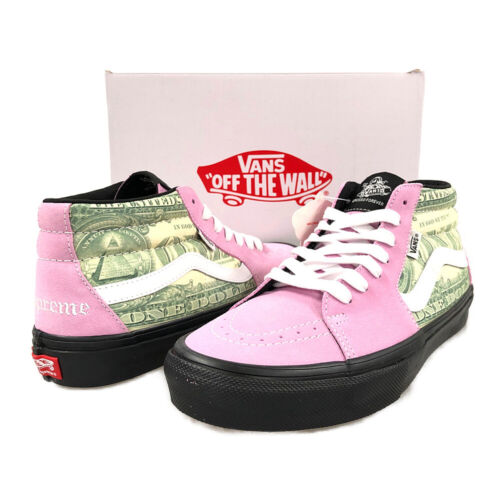 SUPREME x VANS 23SS Dollar Skate Grosso Mid sneakers pink US9 Genuine / 31065 - Picture 1 of 10