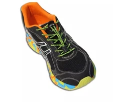 NO TIE handy elastic lock SHOELACES - BLACK & green LACES, black LOCKS & CLIPS