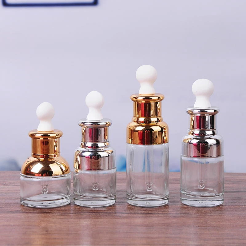 5X Garrafa conta-gotas de vidro vazia para viagem Attar recipiente dispensador de óleo transparente - Imagem 2 de 4