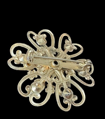 Vintage Mary Brooch 1950s Immaculate Conception Blue Rhinestone Religious - Picture 10 of 16