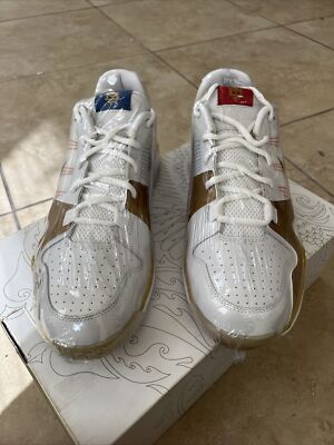 MANNY PACQUIAO #4 Nike White and Gold Athletic Shoes Nike Air Trainer 1.2 Low Manny Pacquiao Men main image 4