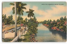Postcard Musa Isle Seminole Indian Village Unposted VTG VPC02.