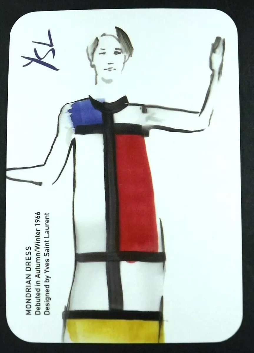 1 x Fashion card Yves Saint Laurent Mondrian Dress 1966 FC2 eBay