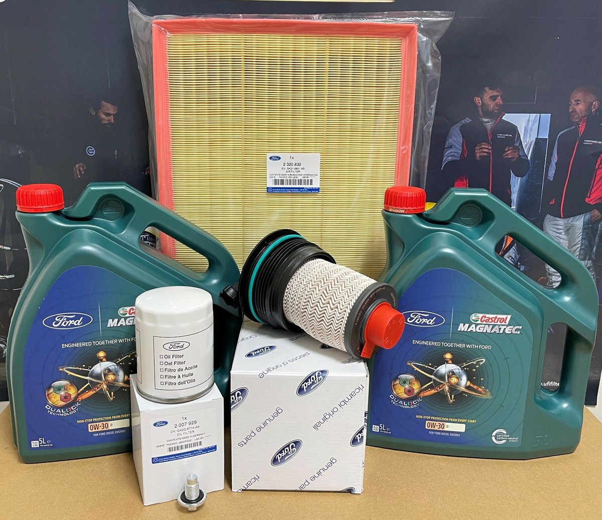 Complete Service Kit For Ford Transit Custom - Includes Engine Oil (10 Litres), Oil, Air & Fuel Filters