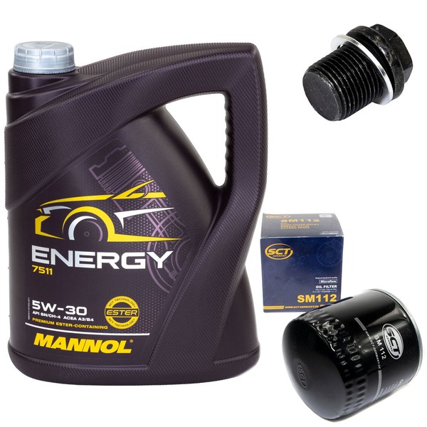 MotoröL Set 5W-30 5 Liter + ÖLfilter Sm 112 + Schraube FüR Volvo 960 850 V70 C70-image