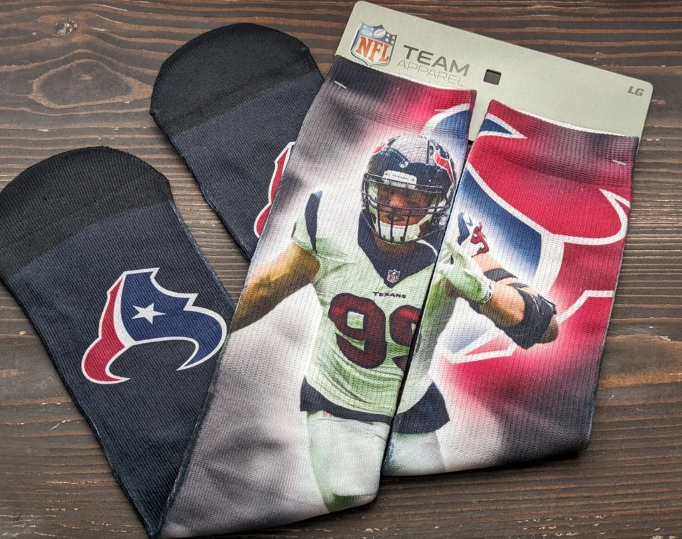 JJ Watt Collectible NFL Socks The Houston Texans #99 NWT Size Large 2x Pairs - Image 3 of 4
