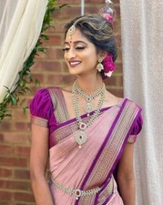 TRADITIONAL PARTY WEAR SOFT SILK INDIAN WEDDING WEAR KANJEEVARAM SAREE SARI