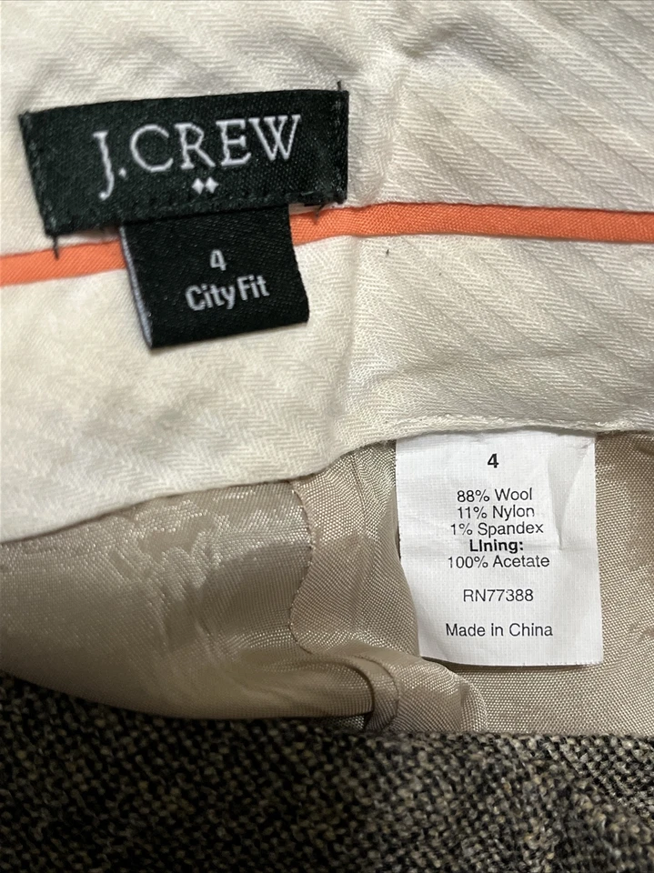 J Crew Mujer Vintage Mezcla Lana City Fit Pantalones Cortos Pantalón Bermuda Talla 4 Marrón Foto 4 de 4