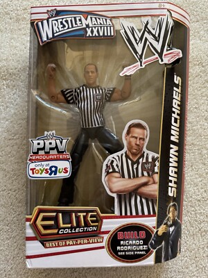 WWE Elite PPV Wrestlemania 28 HBK SHAWN MICHAELS REFEREE Toys R Us Exclusive NEW