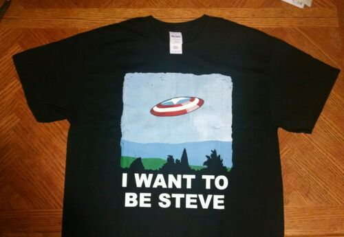 Captain America X-Files mash-up t-shirt Steve Rogers I want to Believe Marvel - Picture 1 of 1