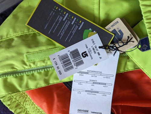 New Girls Burton Twist Bomber Insulated Snowboard Jacket Large 14-16 Lime green - Picture 3 of 7