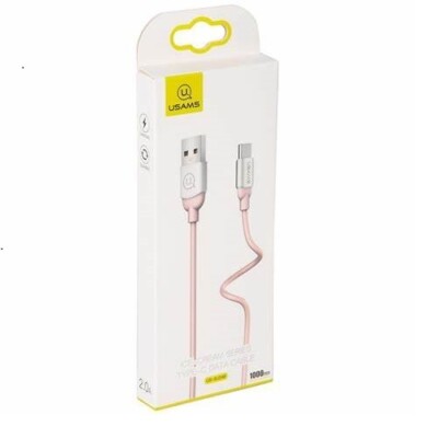 USAMS US-SJ247 Micro USB Charging Data Cable Smartphone Cord Pink 1M Brand New