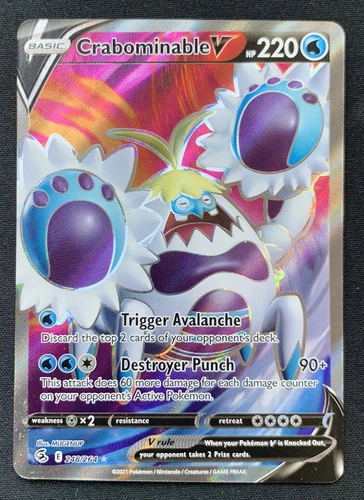 Crabominable V 248/264 Fusion Strike Ultra Rare Holo Pokemon TCG Card NM