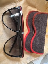 Vintage 1980s Laura Biagiotti Black Sunglasses with Red Detailing NEW