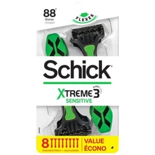 Schick Extreme3 Disposable Razors 8CT VALUE PK***NO SHIPPING ON ADD'L ITEM***