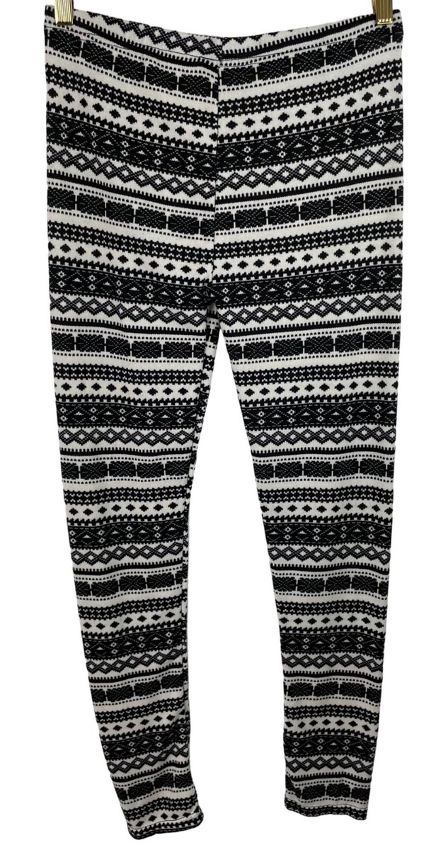 True Rock Womens SIze L/XL Black & White Knit Leggings | eBay