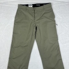 Hurley Tech Pant Hidden Zip Side Pocket Moisture Wicking Stretch Green 38x32