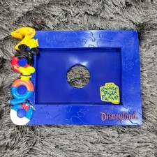 VTG Disneyland Bendable 4x6 Picture Frame Blue 2000 Mickey Goofy Donald Photo