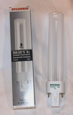 LOT OF 6 GENUINE OSRAM SYLVANIA 21272 DULUX S CF9DS/827/ECO CFL BASE G23 ITALY