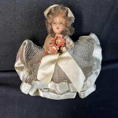 Vintage Nancy Ann Storybook Doll  6 inches Hard Plastic Bride & Bridesmaid