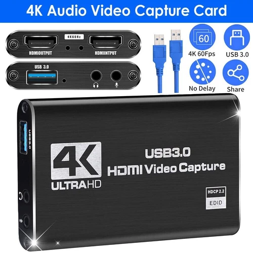 4K Capture Card Audio Video USB 3.0 HDMI Video Capture Device Full HD Recording - Picture 3 of 13