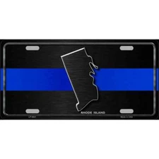 Rhode Island Thin Blue Line Novelty Metal License Plate Tag LP-8921