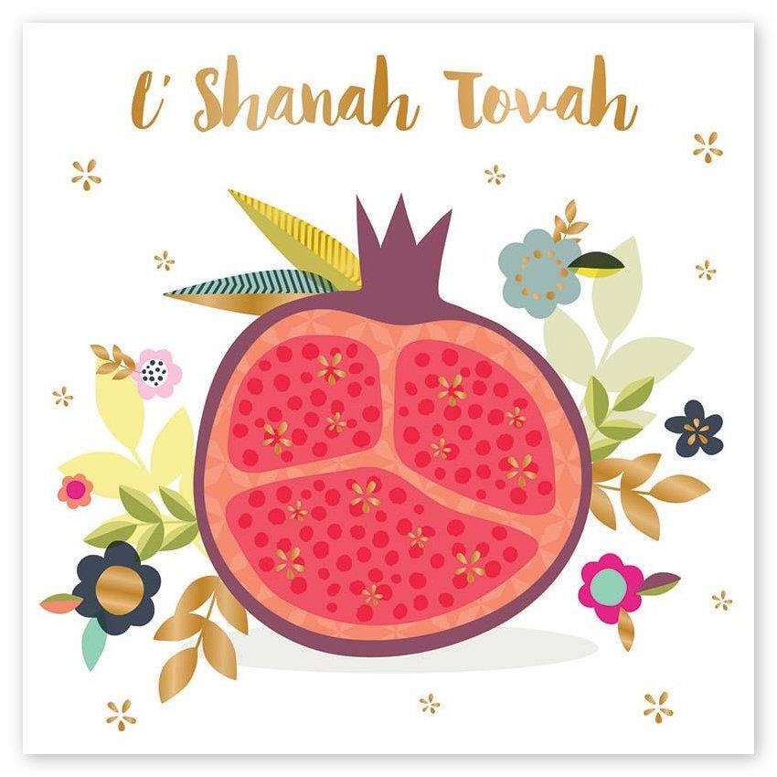 Davora Jewish New Year Greeting Card with Envelope Rosh Hashanah JYF0037