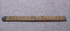 VINTAGE  BOXWOOD & BRASS  FOLDING WOODEN RULE RULER