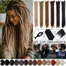 24" Dreadlock Dread Lock Twist Crochet Braid Faux Locs Hair Extensions for Human
