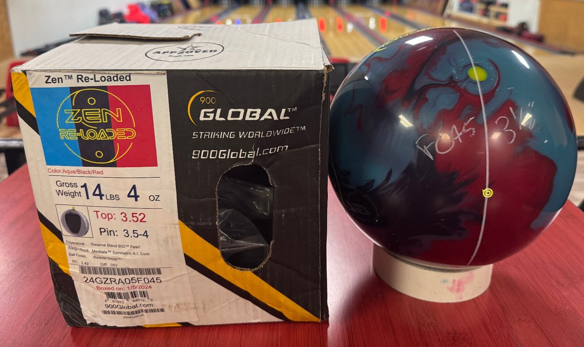 へボロ CONTEMPORANEA 14 lb 900 GLOBAL ZEN RELOADED BOWLING BALL - UNDRILLED - NEW