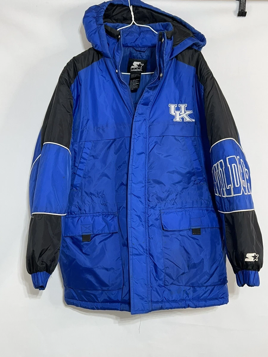 Vintage Starter Kentucky Wildcats Puffer Jacket Coat Boy XL 18 UK Blue Black