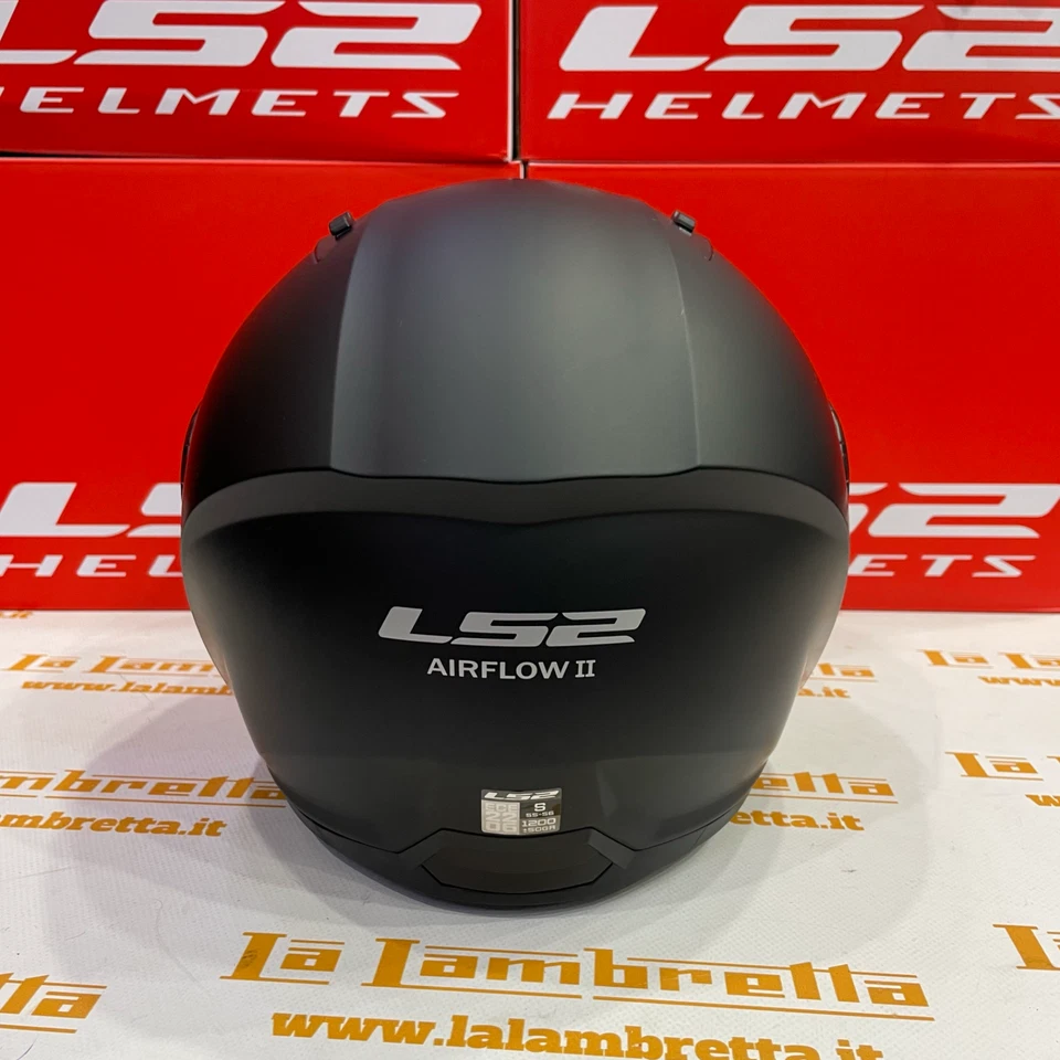CASCO LS2 AIRFLOW II OF616 - NERO OPACO CON VISIERA LUNGA NERA - Imagen 4 de 4