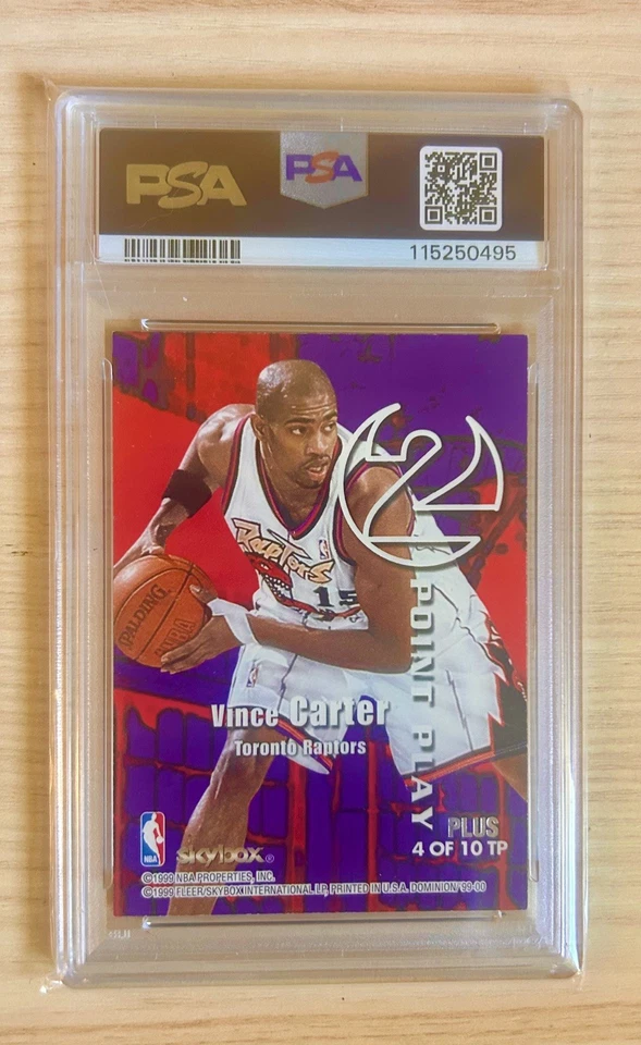 1999-00 SKYBOX DOMINION KOBE BRYANT VINCE CARTER 2 POINT PLAY PLUS #4TP PSA 7 - Imagem 2 de 3