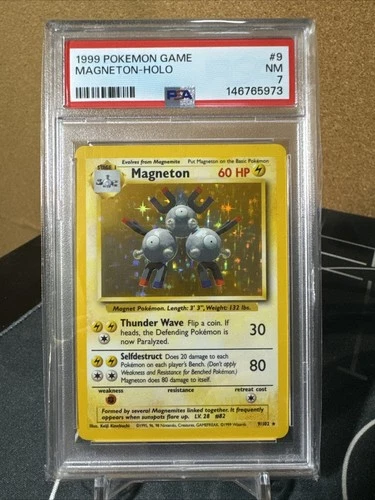 Pokémon TCG Magneton Base Set 2 Holo Unlimited Rare Card 9/130 PSA 7