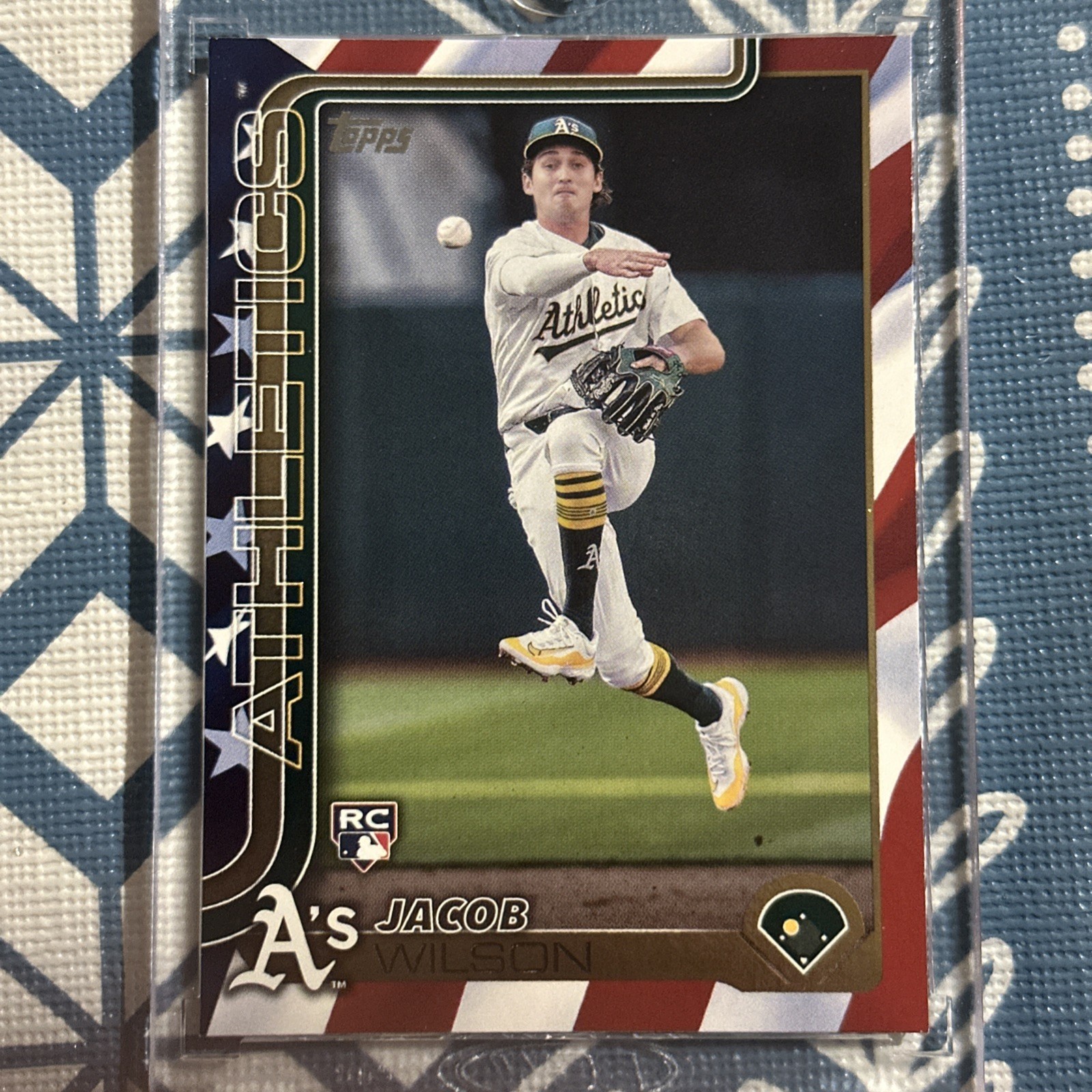 JACOB WILSON 2025 Topps Series 1 #314 INDEPENDENCE DAY ROOKIE SSP #31/76 A’s
